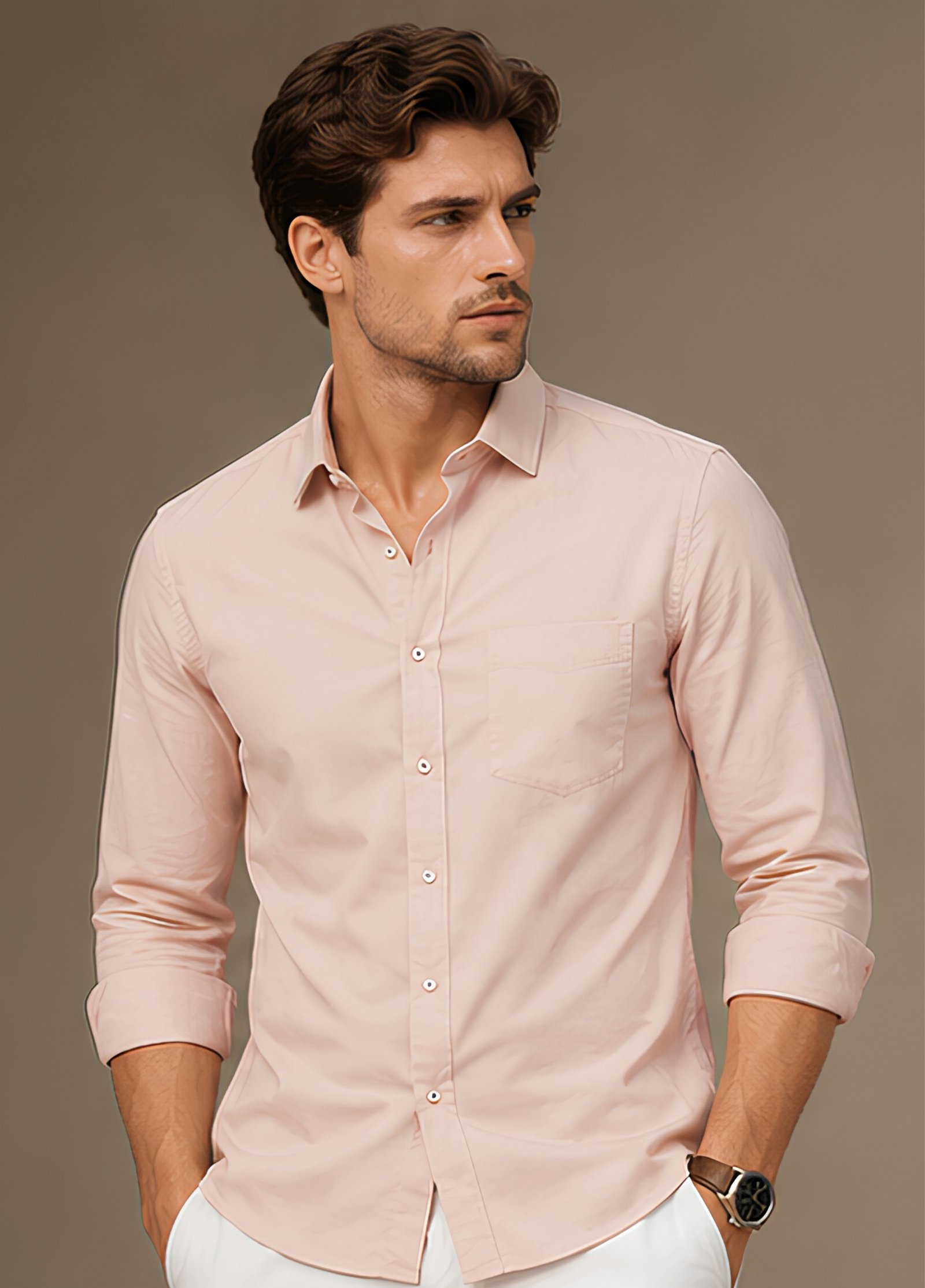 Cotton Shirt Light Peach
