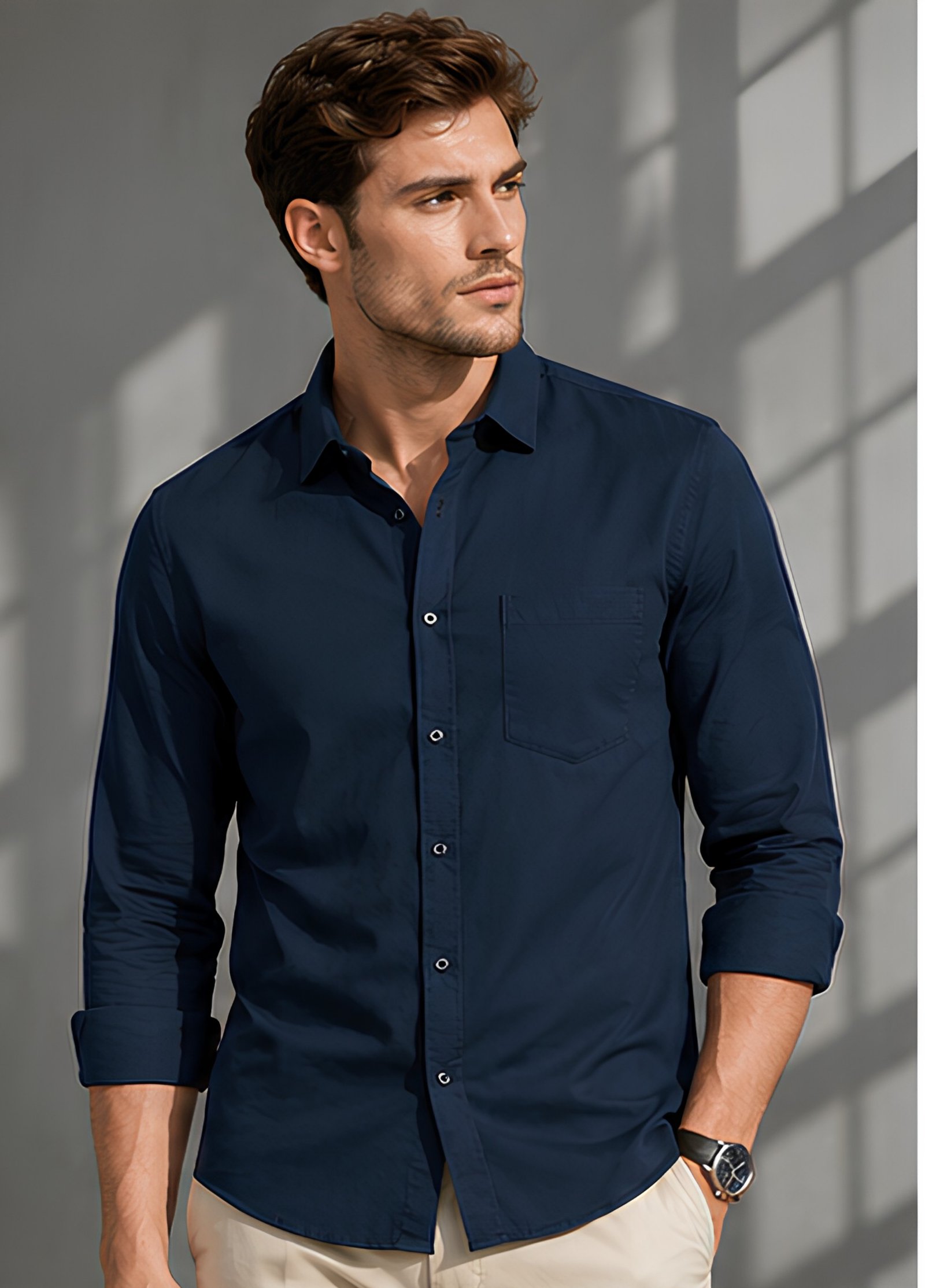 Cotton Shirt Navy