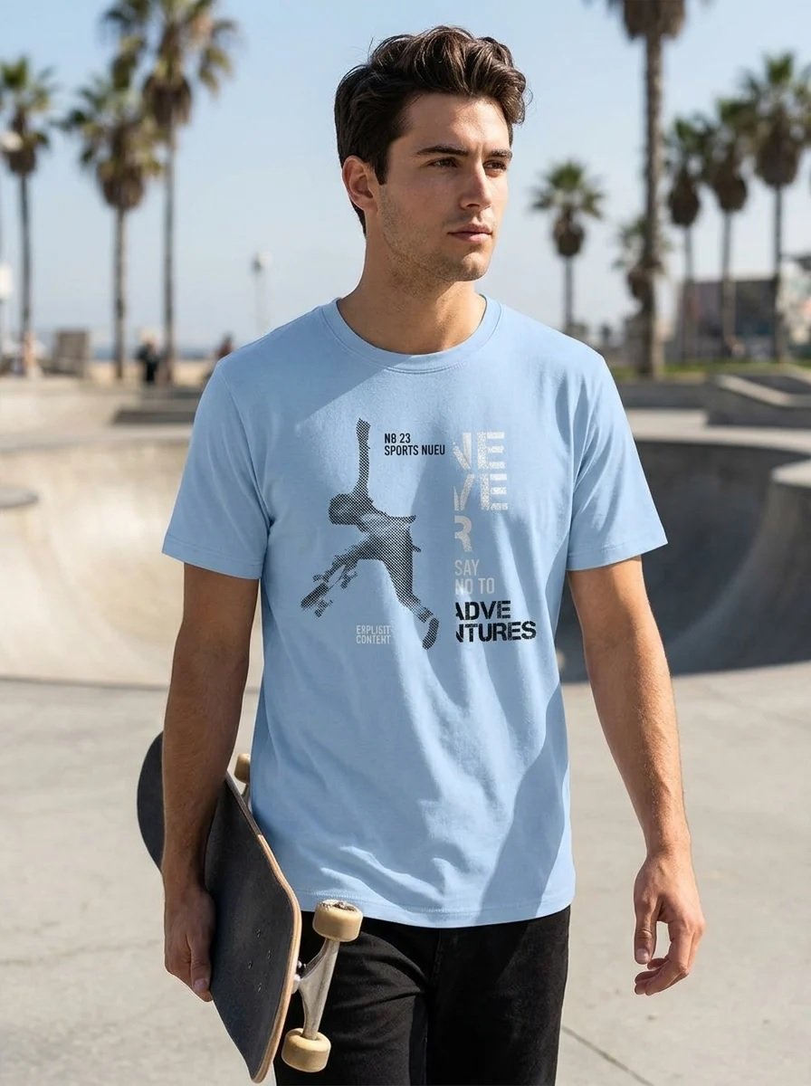 Cotton T-Shirt Sky Blue