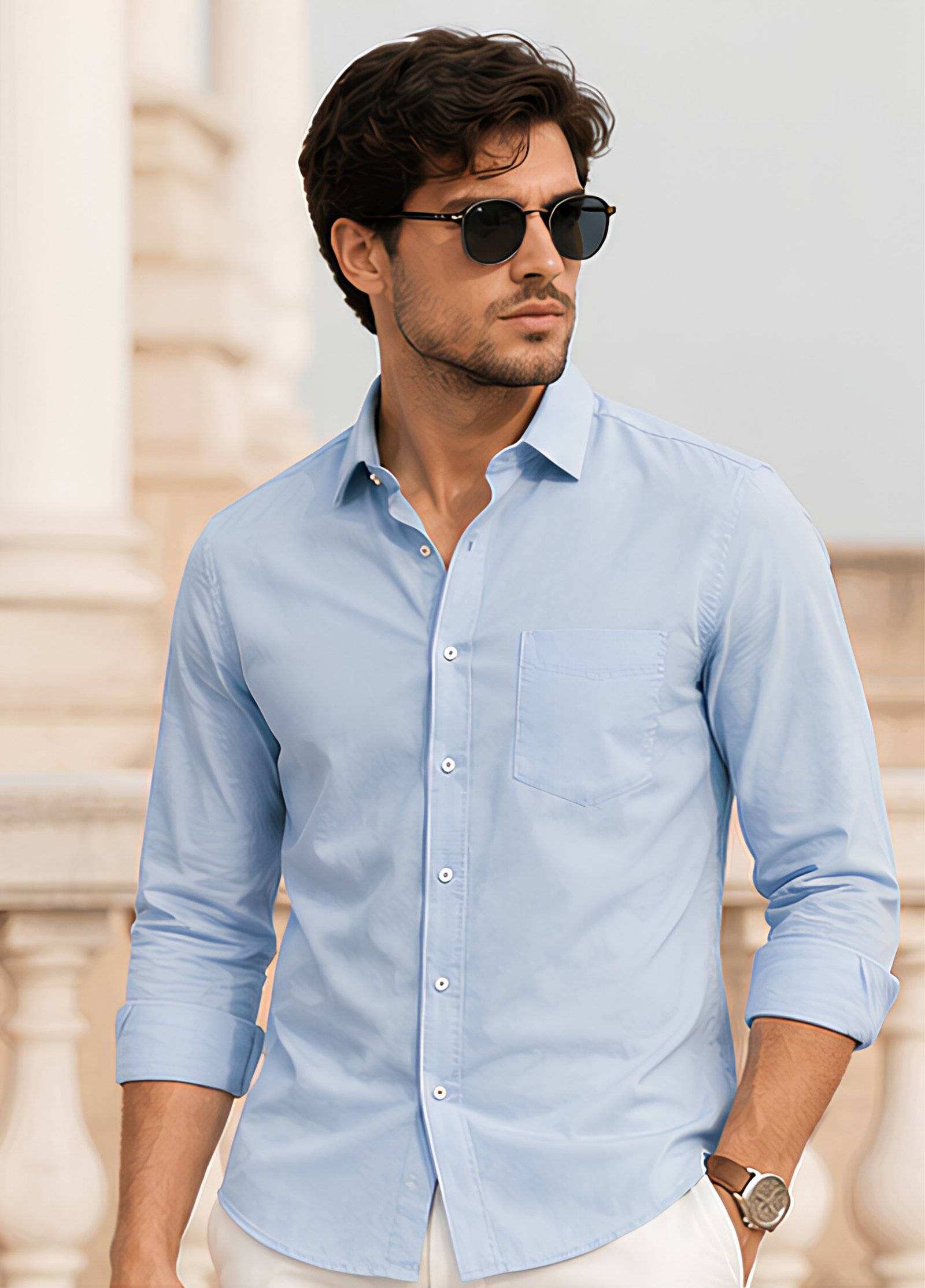 Cotton Shirt Sky Blue