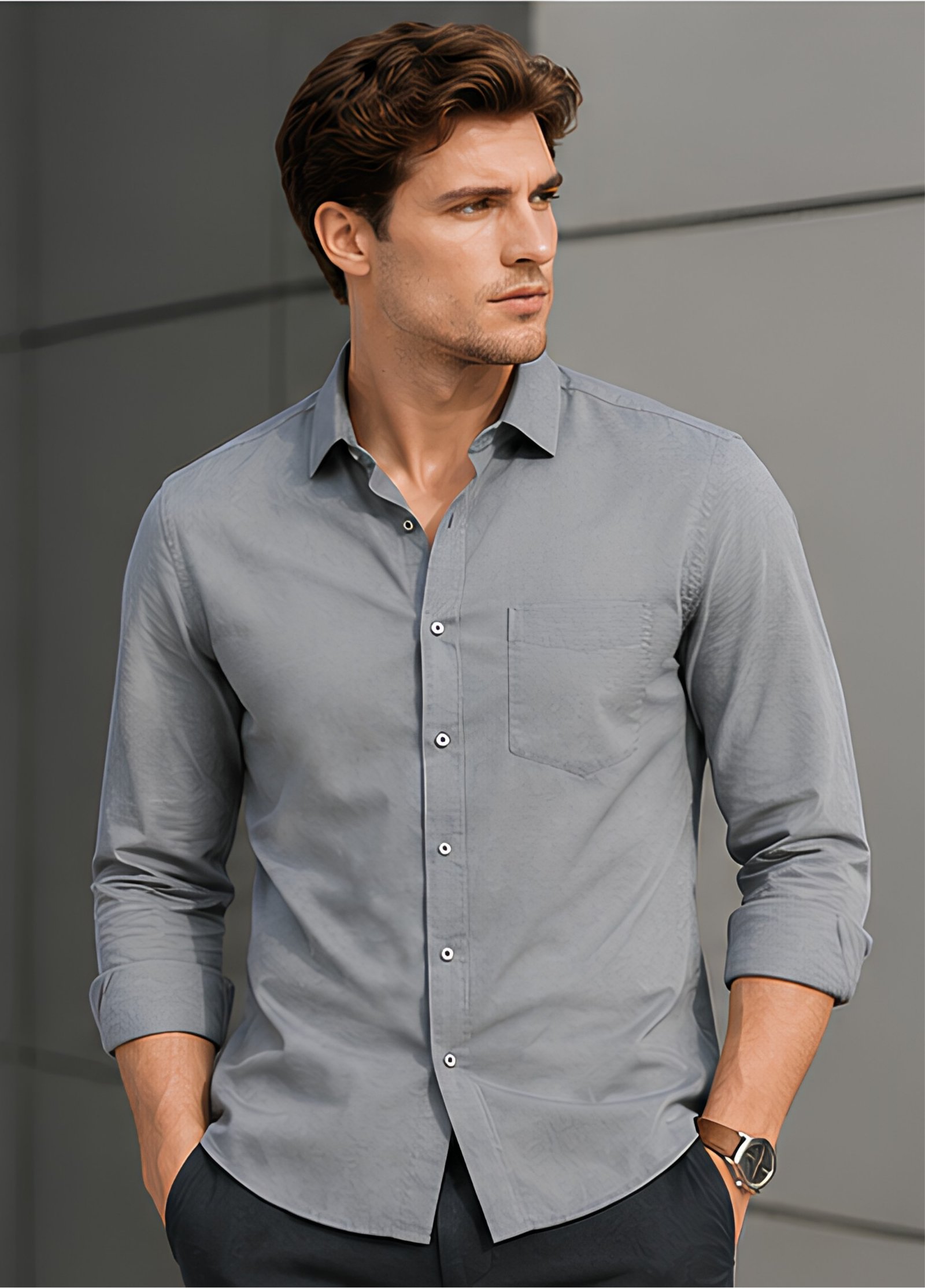 Cotton Shirt Grey